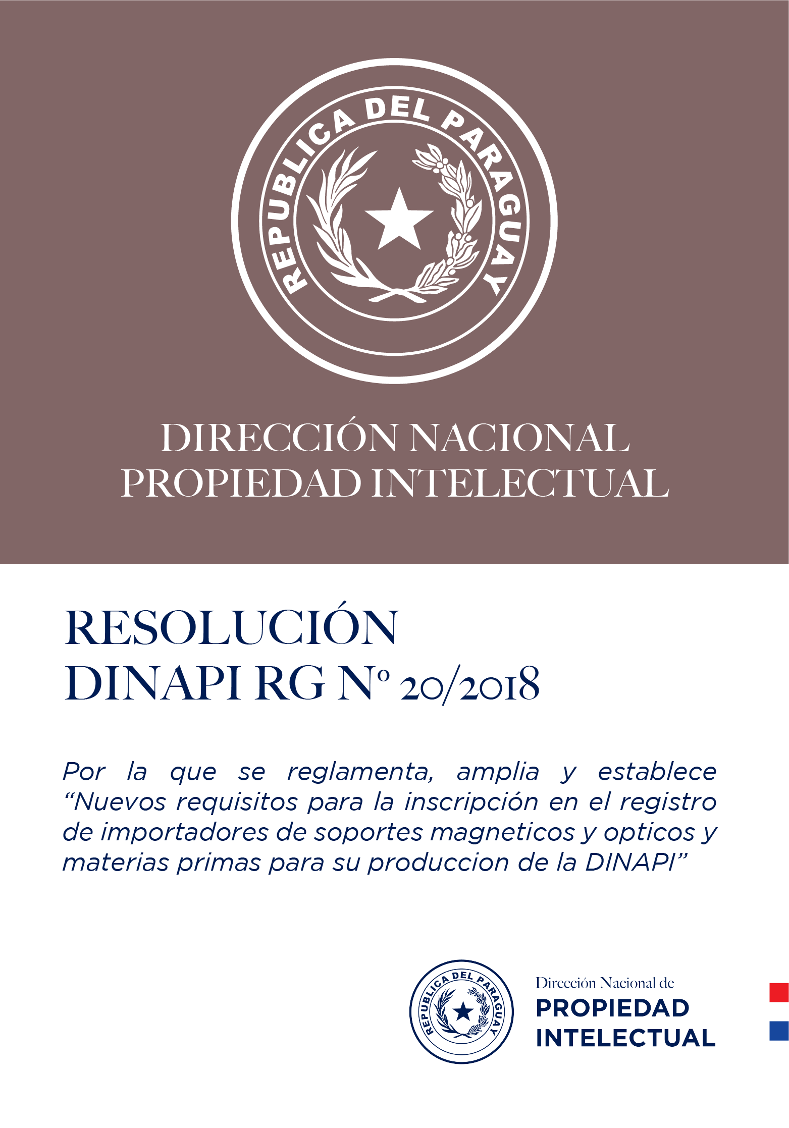 RESOLUCIÓN DINAPI Nº 20/2018