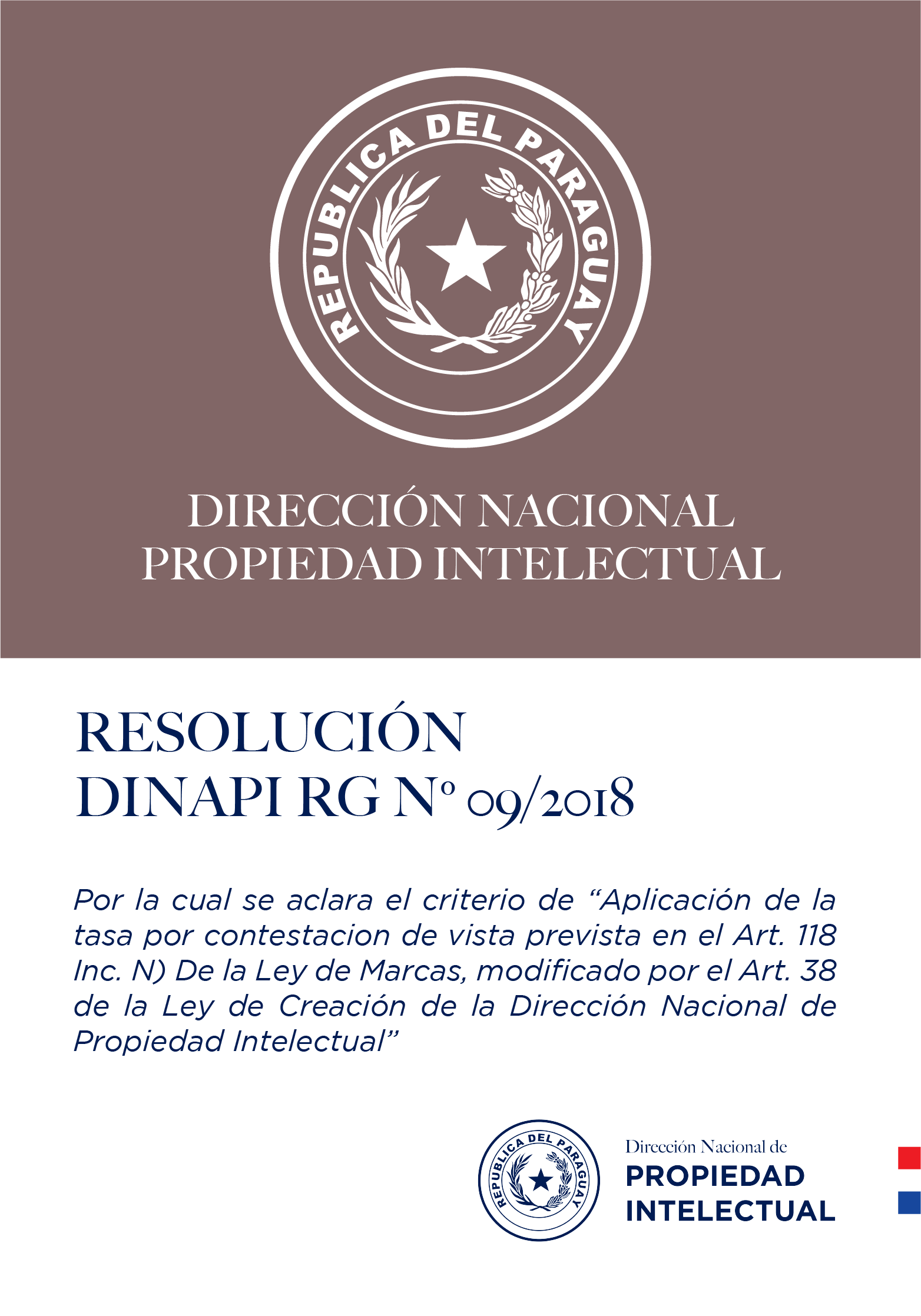 RESOLUCIÓN DINAPI Nº 09/2018