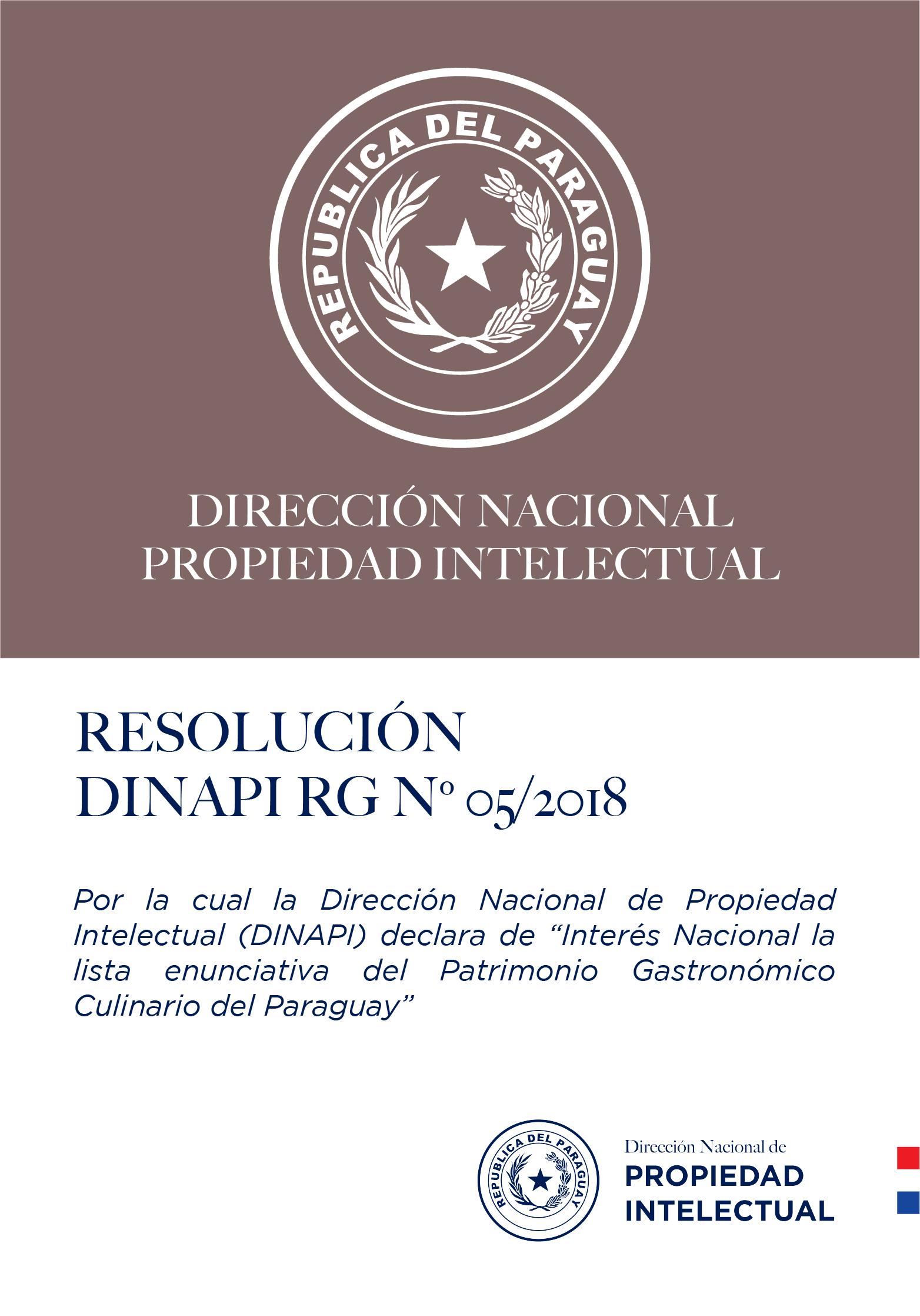 RESOLUCIÓN DINAPI Nº 05/2018