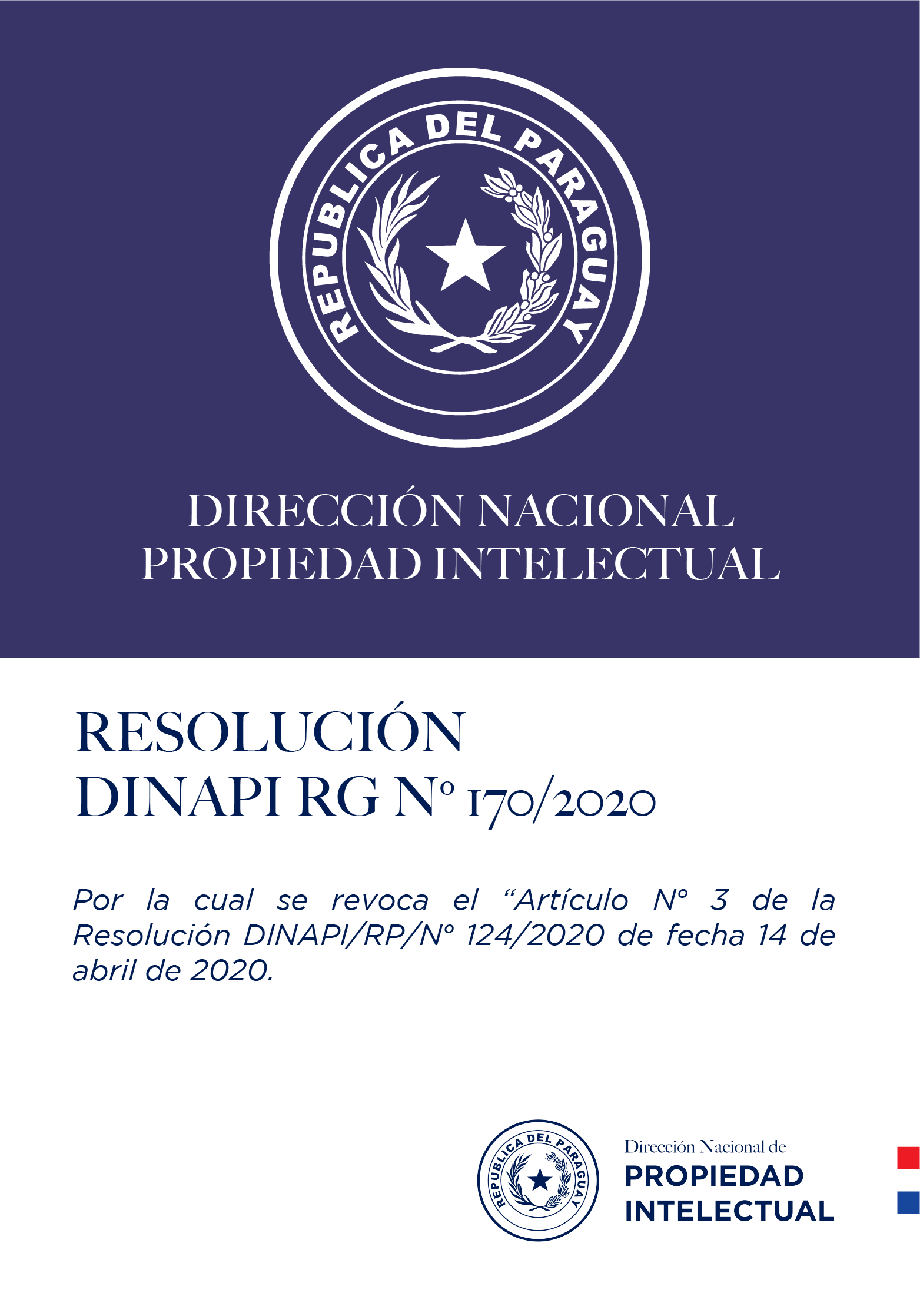 RESOLUCIÓN DINAPI Nº 170/2020