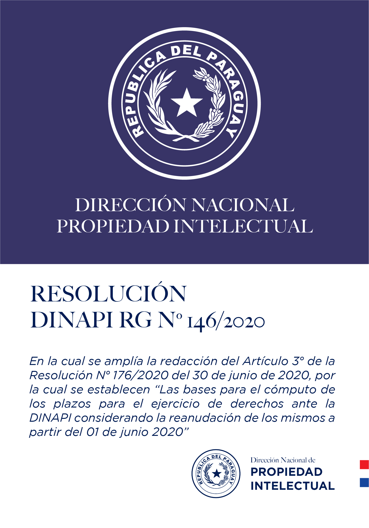 RESOLUCIÓN DINAPI Nº 146/2020