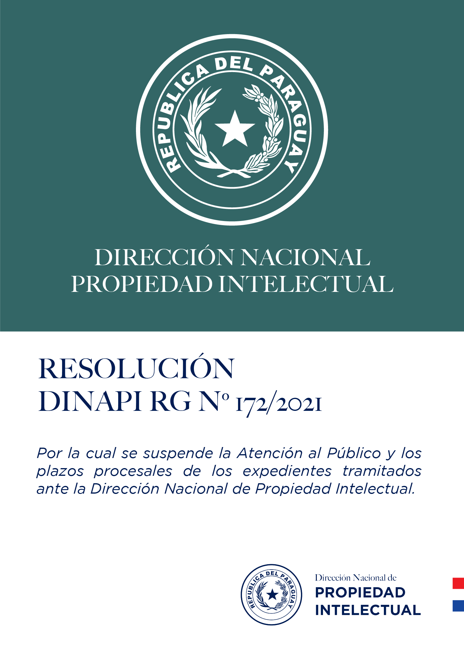 RESOLUCIÓN DINAPI Nº  172/2021