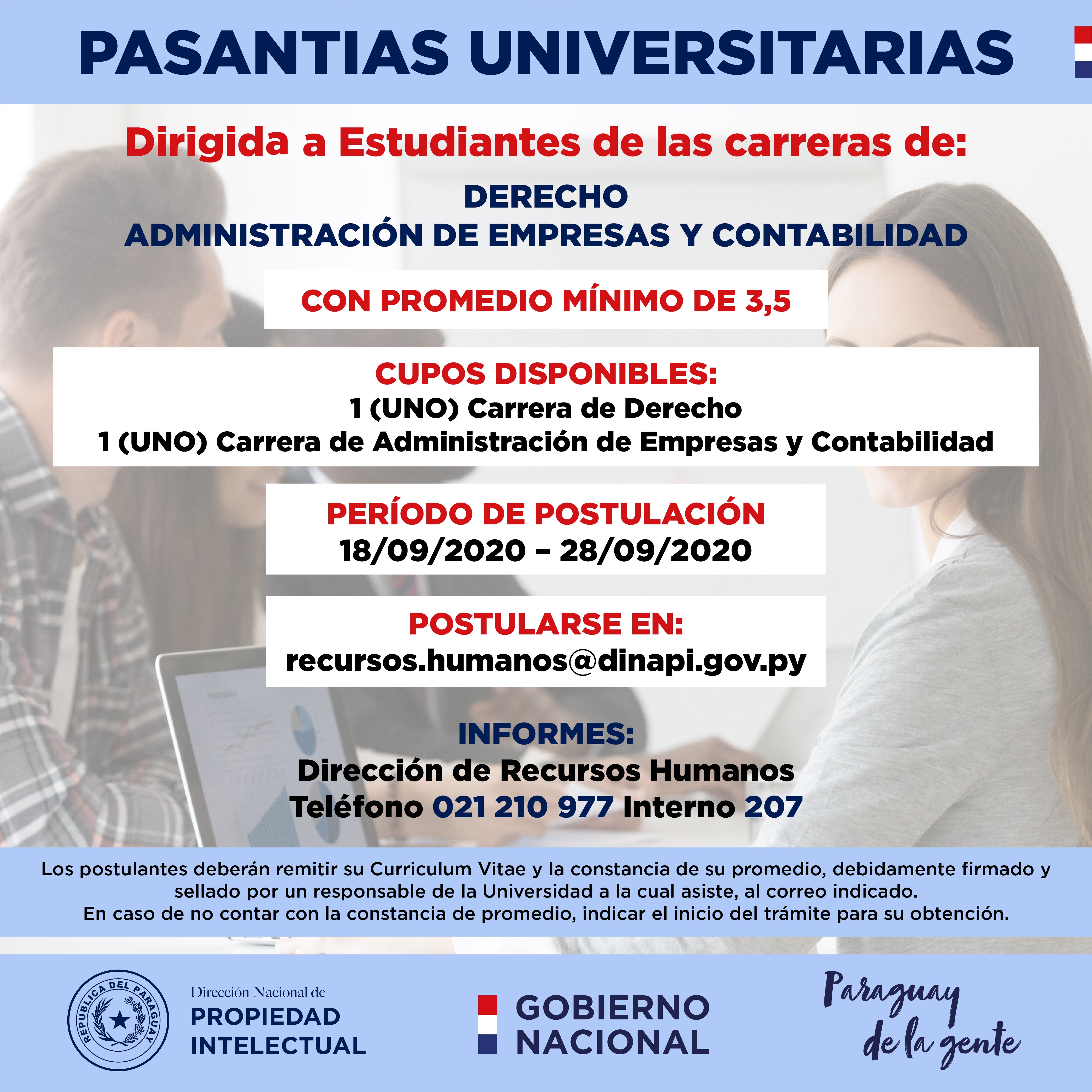 Pasantía Universtaria para Admnistración y Contabilidad