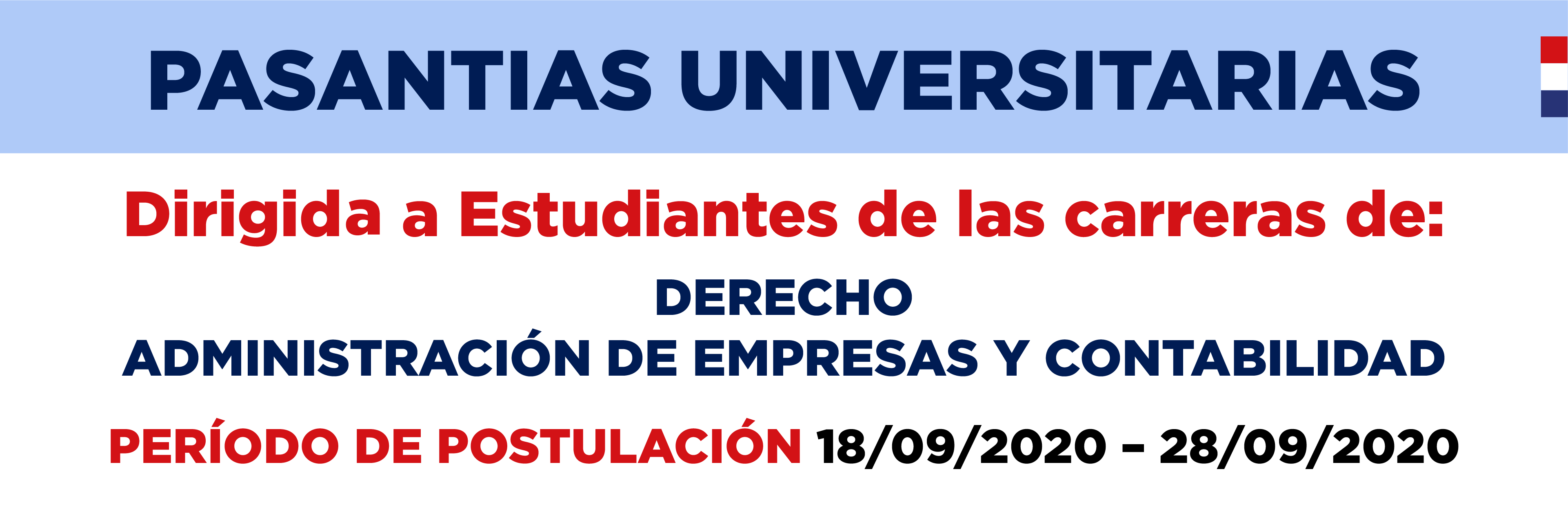 Pasantía Universtaria para Admnistración y Contabilidad