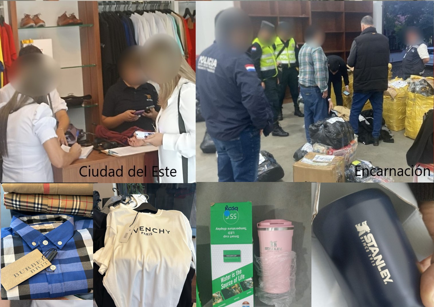 Prosiguen operativos interinstitucionales de incautación de productos falsificados en Encarnación y Ciudad del Este