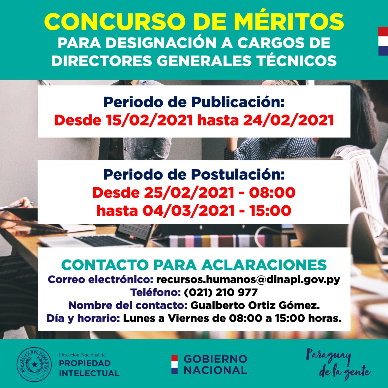 La DINAPI abre convocatoria a concurso de méritos