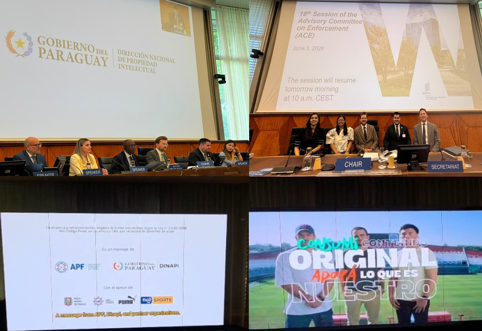 Paraguay fortalece su posicionamiento internacional en el Comité Asesor de Observancia de la OMPI